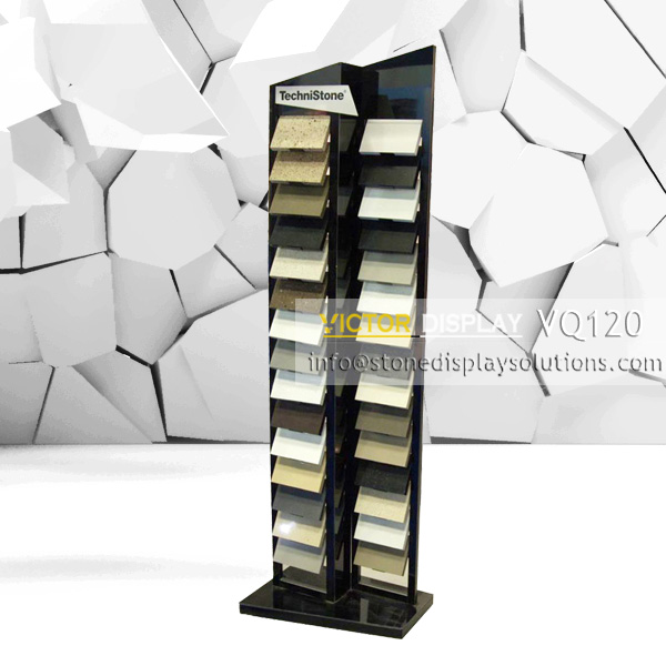 VQ120 Black Acrylic Stone Free Standing Display